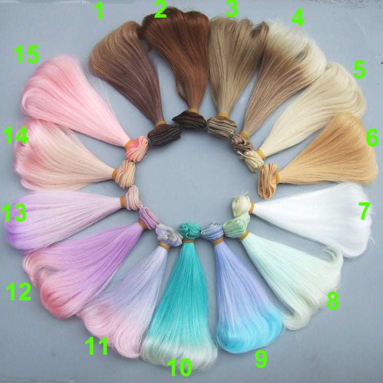 15 cm high temperature heat resistant doll hair for 1/3 1/4 1/6 DIY curly doll wigs