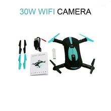 Load image into Gallery viewer, JY018 ELFIE WiFi FPV Quadcopter Mini Foldable Selfie Drone RC Drones with 2MP Camera HD FPV Professional H37 720P RC Helicopter