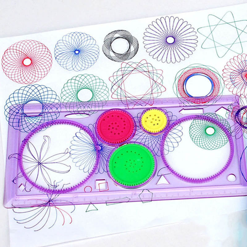 Multi-function Puzzle Spirograph Geometric Ruler Drafting Tools