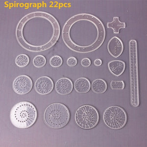 22pcs Spirograph Drawing toys set Interlocking Gears & Wheels