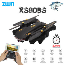 Load image into Gallery viewer, VISUO XS809S Foldable Selfie Drone with Wide Angle 2MP HD Camera WiFi FPV XS809HW Upgraded RC Quadcopter Helicopter Mini Drone