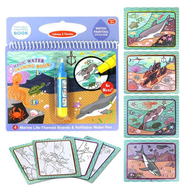 Magic Water Drawing & Coloring Book Doodle & Magic Pen