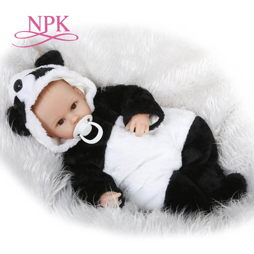 NPK lifelike newborn baby doll 40cm panda cotton body