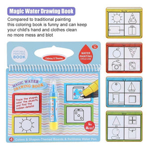 10 Color Magic Water Drawing & Coloring Book Doodle with Magic Pen