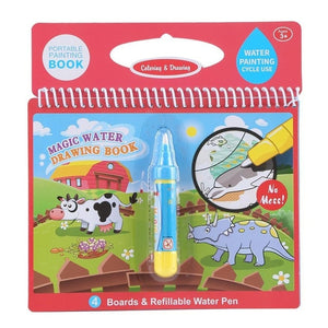 10 Color Magic Water Drawing & Coloring Book Doodle with Magic Pen