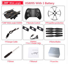 Load image into Gallery viewer, VISUO XS809S Foldable Selfie Drone with Wide Angle 2MP HD Camera WiFi FPV XS809HW Upgraded RC Quadcopter Helicopter Mini Drone