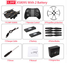 Load image into Gallery viewer, VISUO XS809S Foldable Selfie Drone with Wide Angle 2MP HD Camera WiFi FPV XS809HW Upgraded RC Quadcopter Helicopter Mini Drone