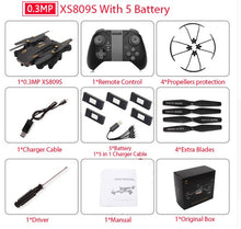 Load image into Gallery viewer, VISUO XS809S Foldable Selfie Drone with Wide Angle 2MP HD Camera WiFi FPV XS809HW Upgraded RC Quadcopter Helicopter Mini Drone