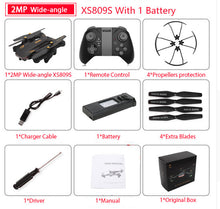 Load image into Gallery viewer, VISUO XS809S Foldable Selfie Drone with Wide Angle 2MP HD Camera WiFi FPV XS809HW Upgraded RC Quadcopter Helicopter Mini Drone