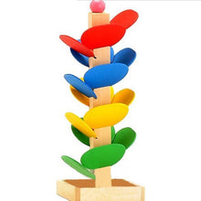 Load image into Gallery viewer, Children Montessori Educational Blocks Wooden Tree Marble Ball Run Track