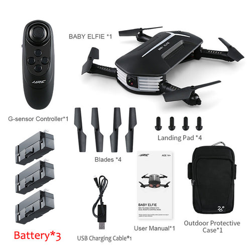 H37 Mini Baby Elfie Selfie 720P WIFI FPV With Altitude Hold Headless Mode Foldable RC Drone Quadcopter RTF