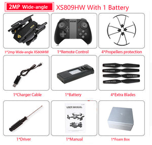 Quadcopter Mini Foldable Selfie Drone with Wifi with Camera Altitude Hold RC