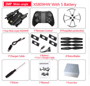 Quadcopter Mini Foldable Selfie Drone with Wifi with Camera Altitude Hold RC