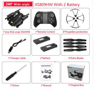 Quadcopter Mini Foldable Selfie Drone with Wifi with Camera Altitude Hold RC