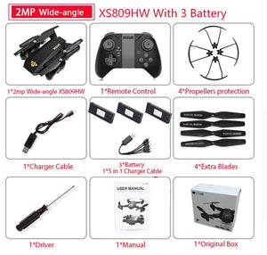 Quadcopter Mini Foldable Selfie Drone with Wifi with Camera Altitude Hold RC