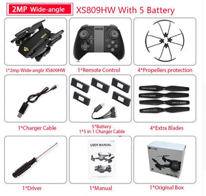 Quadcopter Mini Foldable Selfie Drone with Wifi with Camera Altitude Hold RC