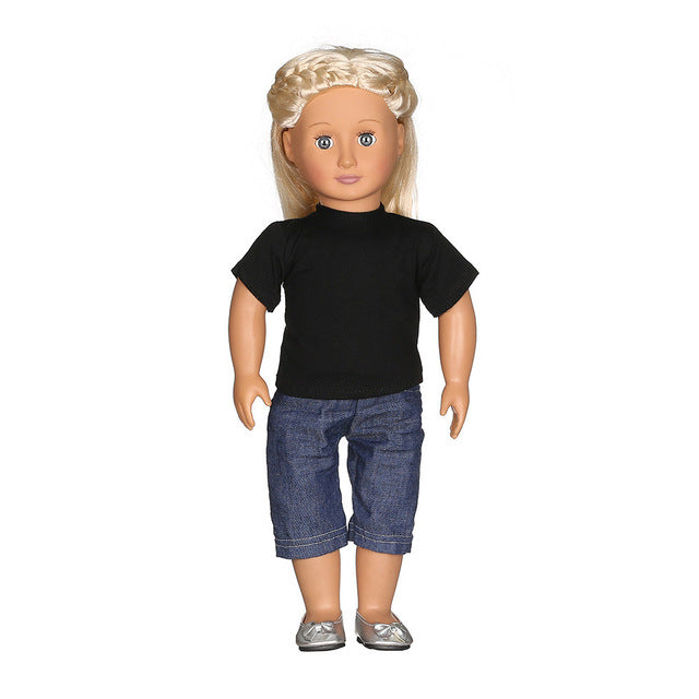 Casual T-shirt Jeans Outfit For 18 inch Girl Doll